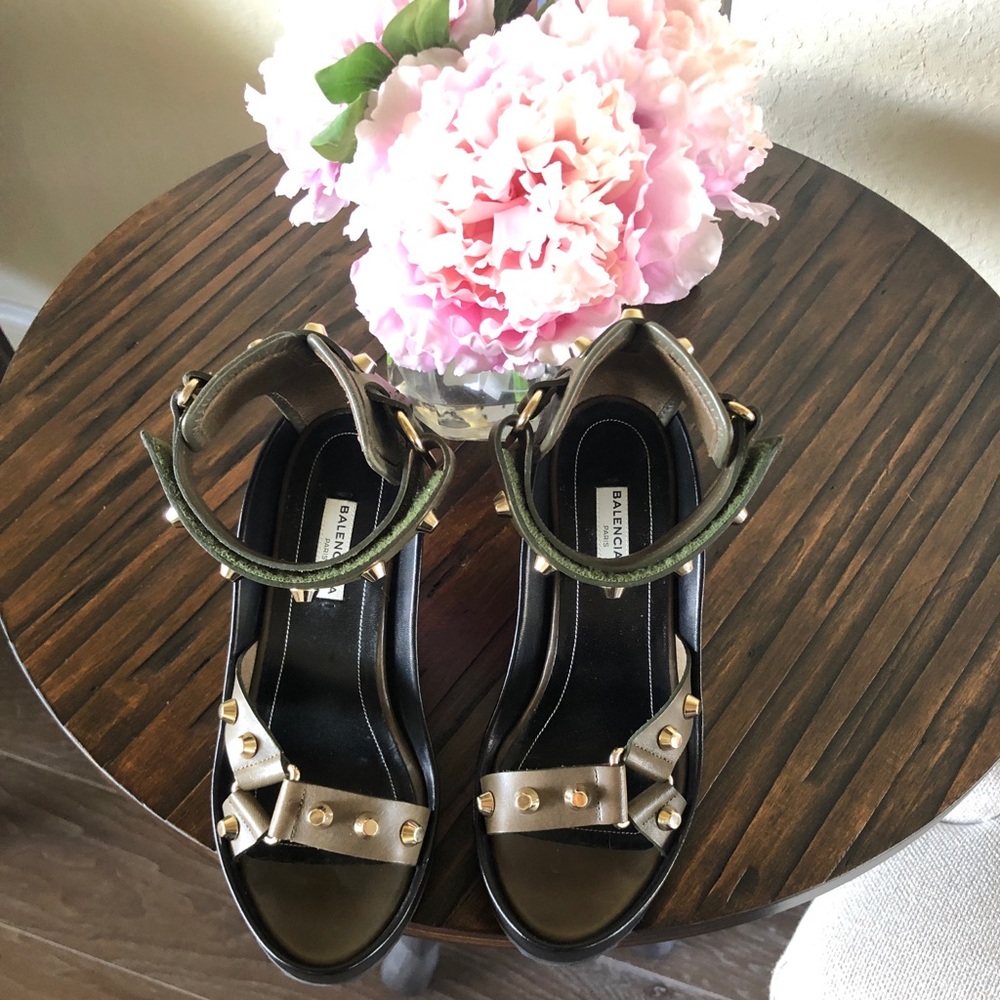 Balenciaga Stud ankle wrap Sandals